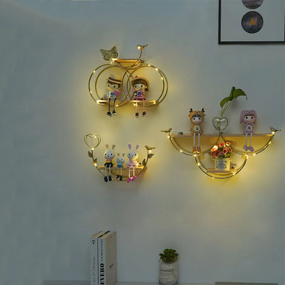 Nordic Creative Non Perforated Decorative Pendant Wall Decoration Living Room Milk Tea Shop Hydroponic Wall Hanging Wall Shelf