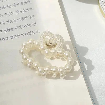 2021 New Fashion Exquisite Medium Small Pearl Geometric Hairpin Hair Crab Hair Claws Women Girl Hair Accessories Headwear