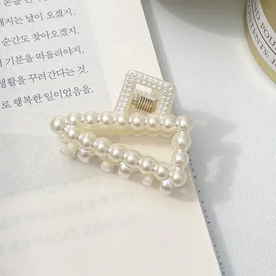 2021 New Fashion Exquisite Medium Small Pearl Geometric Hairpin Hair Crab Hair Claws Women Girl Hair Accessories Headwear