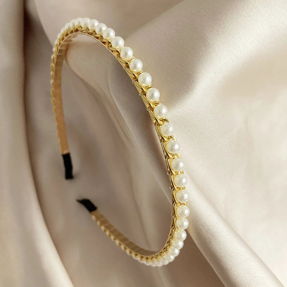Yobest Fashion 2024 New Elegant Full Pearls Hairbands for Women Sweet Headband Hair Bundle Lady Hair Hoops Accessories