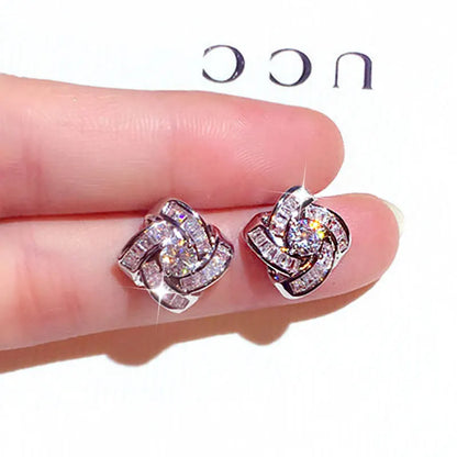 Top Quality Bling AAA Zircon Earrings Exquisite Cycle Round Buckle Earring Temperament Wedding Charm Luxury Romantic Jewelry
