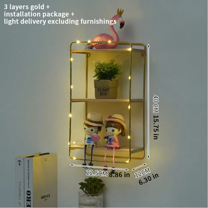 Nordic Creative Non Perforated Decorative Pendant Wall Decoration Living Room Milk Tea Shop Hydroponic Wall Hanging Wall Shelf