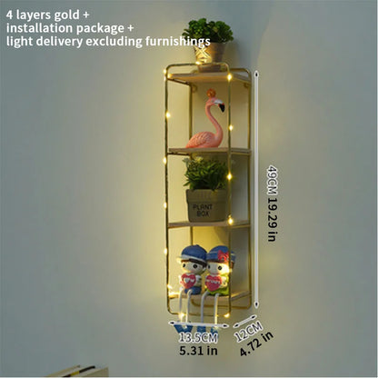 Nordic Creative Non Perforated Decorative Pendant Wall Decoration Living Room Milk Tea Shop Hydroponic Wall Hanging Wall Shelf