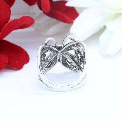 Wrap Style Butterfly Gold/Silver Tone Filigree Band Rings Large Jewelry for Women Vintage Animal Accessories Кольцо