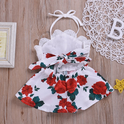 Cute Newborn Baby Girls Rompers Flower Infant Baby Clothes Sleeveless Jumpsuit Playsuit Summer Baby Costumes