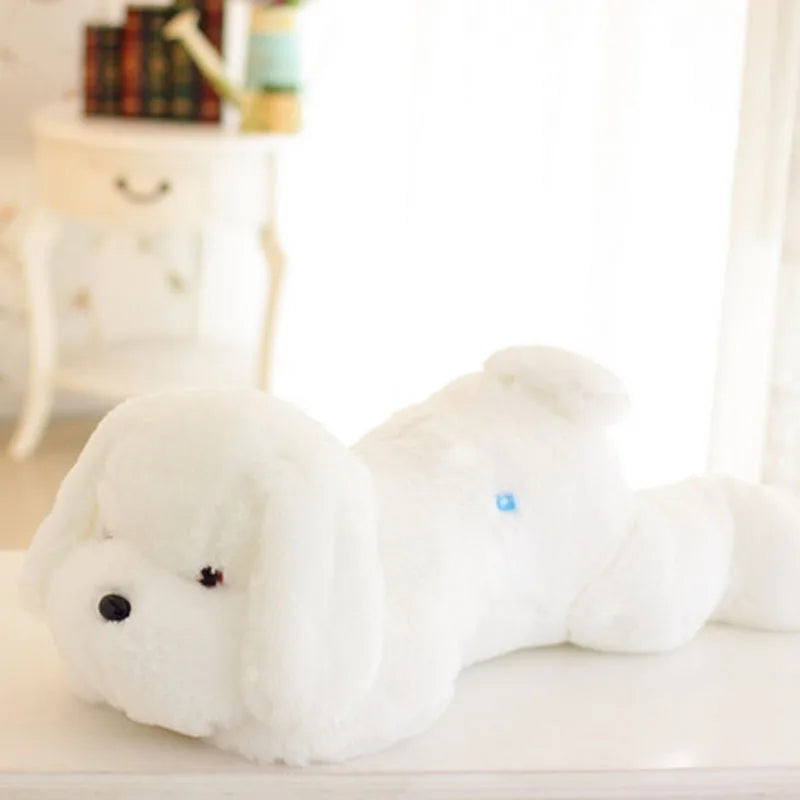 Kawaii Creative Night Light LED Lovely Dog Stuffed Toy and Plush Toys Doll Best Birthday Christmas Gift for Kids Children Friend