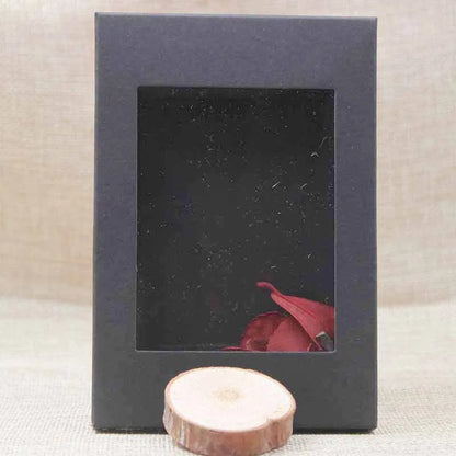 Deluxe multi color paper gift package& display box with clear pvc window wedding candy favors arts&krafts package box 10pcs