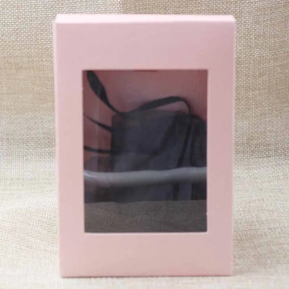 Deluxe multi color paper gift package& display box with clear pvc window wedding candy favors arts&krafts package box 10pcs