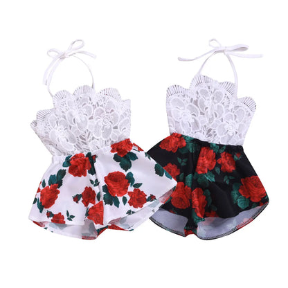 Cute Newborn Baby Girls Rompers Flower Infant Baby Clothes Sleeveless Jumpsuit Playsuit Summer Baby Costumes