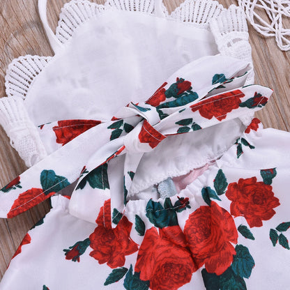 Cute Newborn Baby Girls Rompers Flower Infant Baby Clothes Sleeveless Jumpsuit Playsuit Summer Baby Costumes
