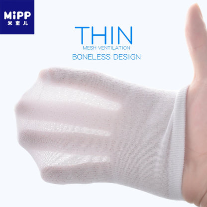 MIPP brand new product 2018 summer girl boy ultra-thin mesh socks solid color children's socks 5 pairs/lot