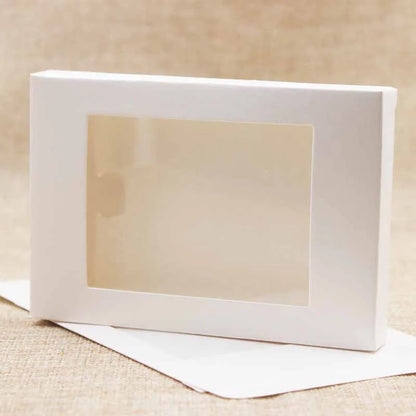 Deluxe multi color paper gift package& display box with clear pvc window wedding candy favors arts&krafts package box 10pcs
