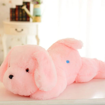 Kawaii Creative Night Light LED Lovely Dog Stuffed Toy and Plush Toys Doll Best Birthday Christmas Gift for Kids Children Friend