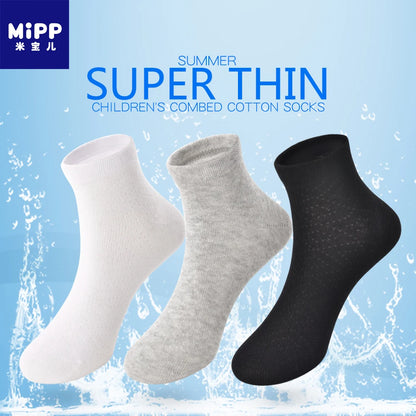 MIPP brand new product 2018 summer girl boy ultra-thin mesh socks solid color children's socks 5 pairs/lot