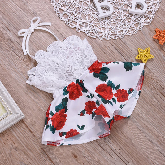Cute Newborn Baby Girls Rompers Flower Infant Baby Clothes Sleeveless Jumpsuit Playsuit Summer Baby Costumes