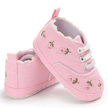 2019 Baby Shoes Baby Infant Kid Girl Embroidery Flower Soft Sole Crib Toddler Summer Princess First Walkers Causal Shoes 0-18M