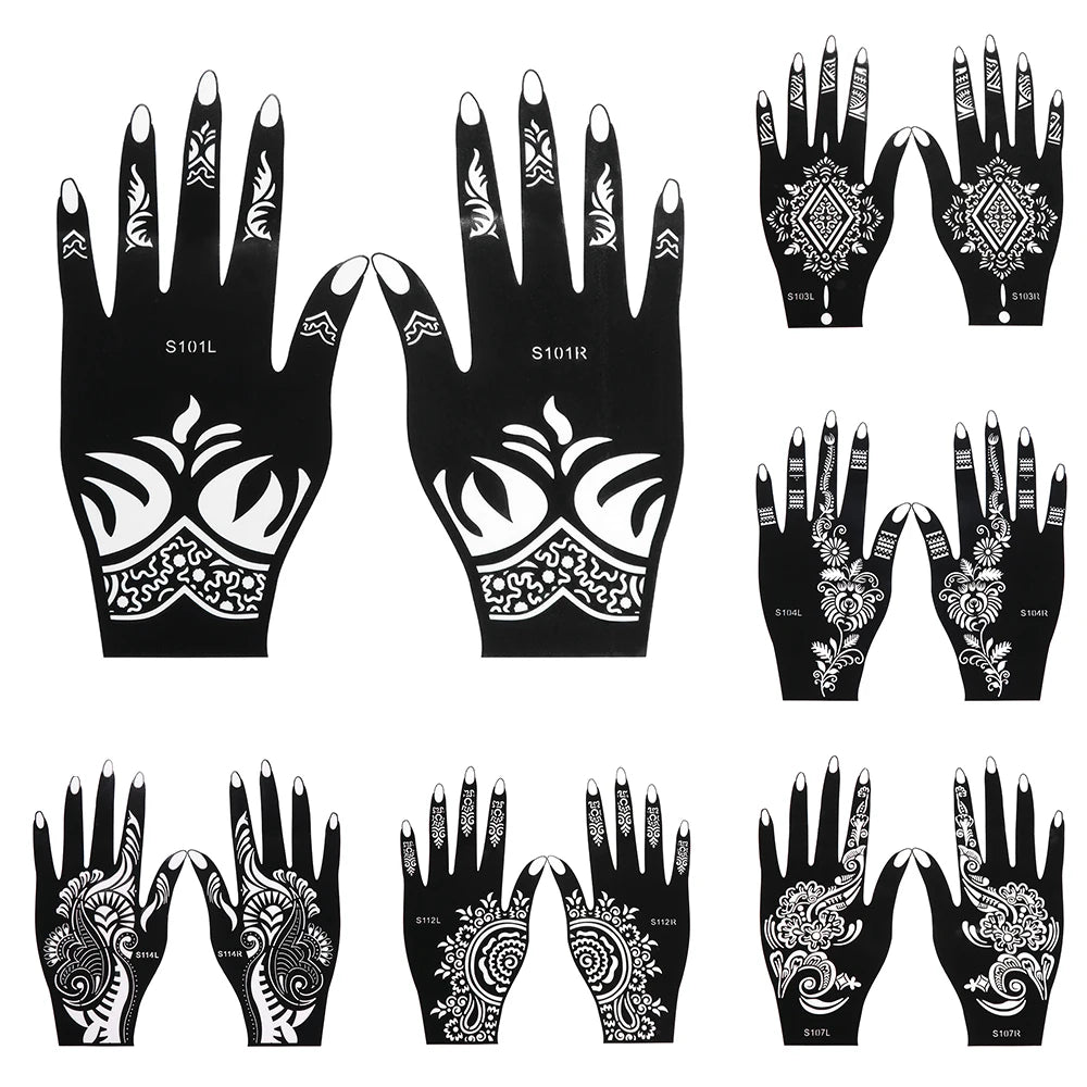 2025 New Professional Henna Stencil Temporary Hand Tattoo Body Art Sticker Template Wedding Tool Flower Tattoo Stencil