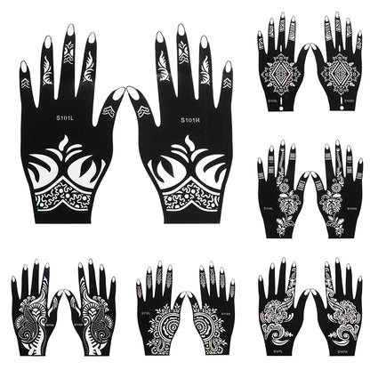 2025 New Professional Henna Stencil Temporary Hand Tattoo Body Art Sticker Template Wedding Tool Flower Tattoo Stencil