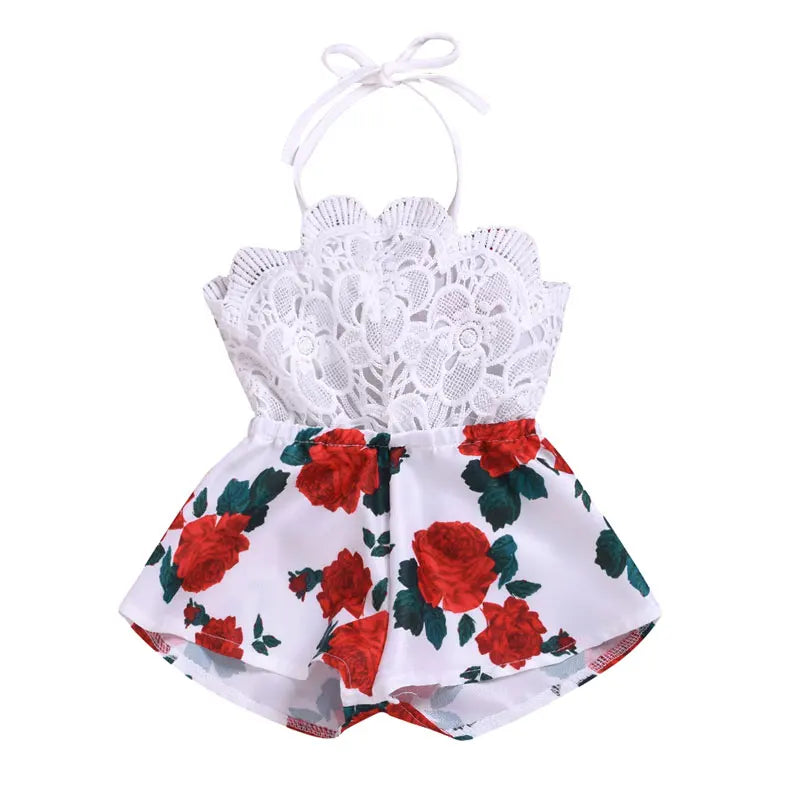 Cute Newborn Baby Girls Rompers Flower Infant Baby Clothes Sleeveless Jumpsuit Playsuit Summer Baby Costumes