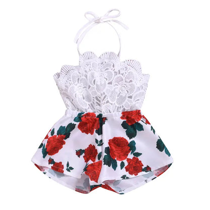 Cute Newborn Baby Girls Rompers Flower Infant Baby Clothes Sleeveless Jumpsuit Playsuit Summer Baby Costumes
