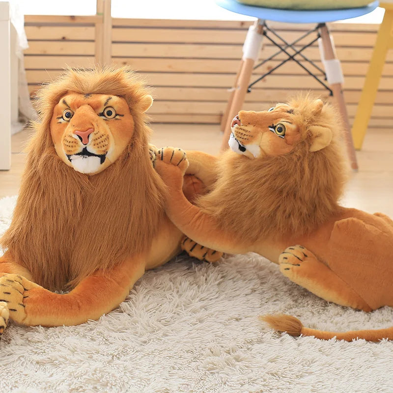 1pc 30-90cm Lifelike Lion Plush Toys for Children Kids Cute Animal Doll Cartoon Stuffed Toy Birthday Gift Home Decor
