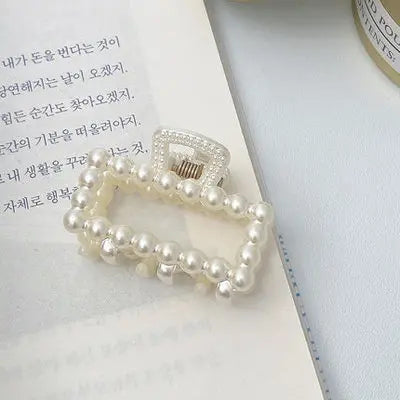 2021 New Fashion Exquisite Medium Small Pearl Geometric Hairpin Hair Crab Hair Claws Women Girl Hair Accessories Headwear