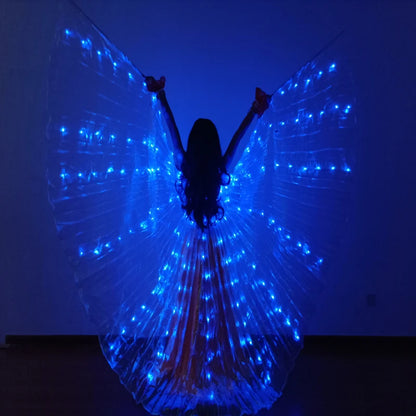 Ruoru Child Dancer LED Performance Fluorescent Butterfly Wings kids led Belly Dance isis wings Bellydance Carnival Led Costumes