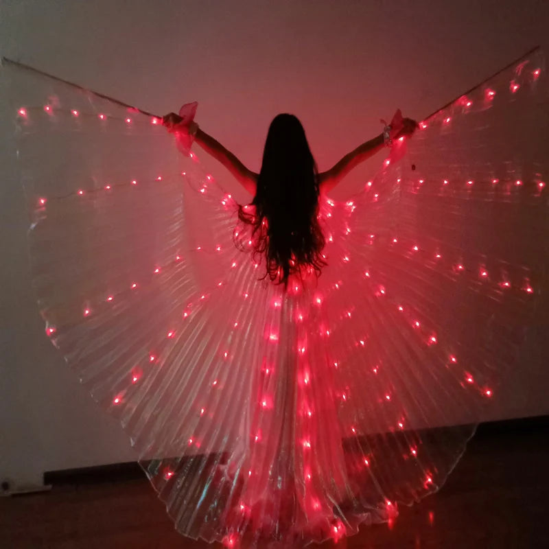Ruoru Child Dancer LED Performance Fluorescent Butterfly Wings kids led Belly Dance isis wings Bellydance Carnival Led Costumes