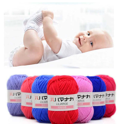 25G Milk Sweet Soft Baby Cotton Knitting Wool Thick Fiber Yarn Velvet Hand Threads for Knitting Wool Crochet Yarn for DIY Sweate
