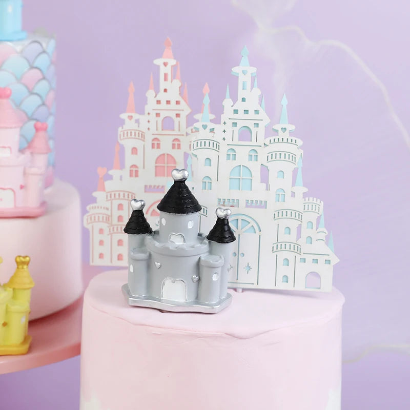 Princess Prince Castle Happy Birthday Decoration Home Dinner Baking Cupcake Cake Topper Cake Flags Event Pary Supplies Love Gift