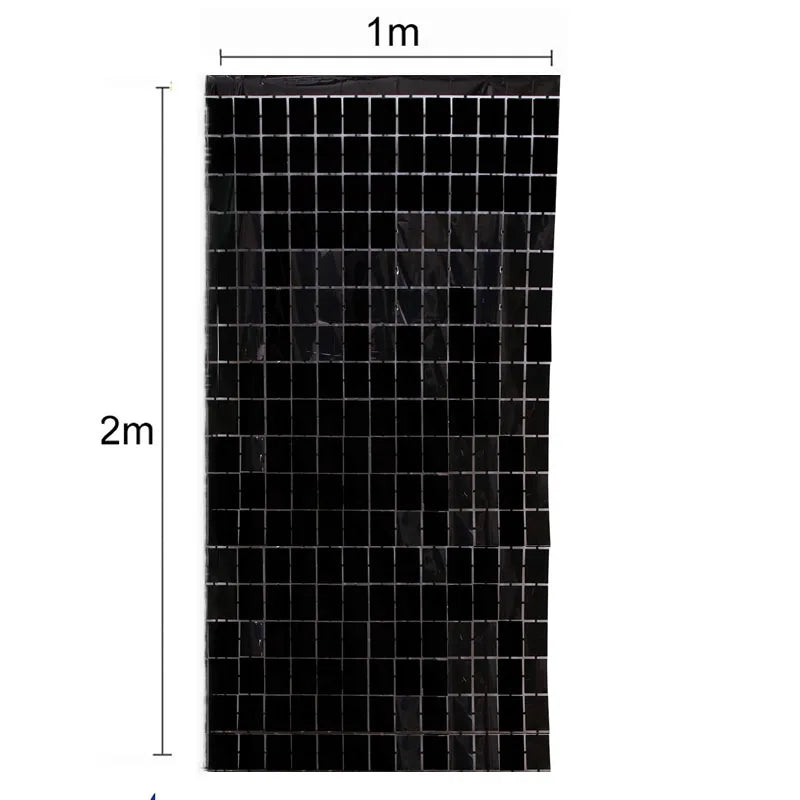 2M Backdrop Fornite Rain For Photo Zone Birthday Decoration Wedding Decor Christmas Tinsel Glitter Foil Backdrop Party Curtain
