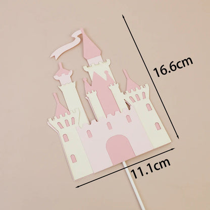Princess Prince Castle Happy Birthday Decoration Home Dinner Baking Cupcake Cake Topper Cake Flags Event Pary Supplies Love Gift