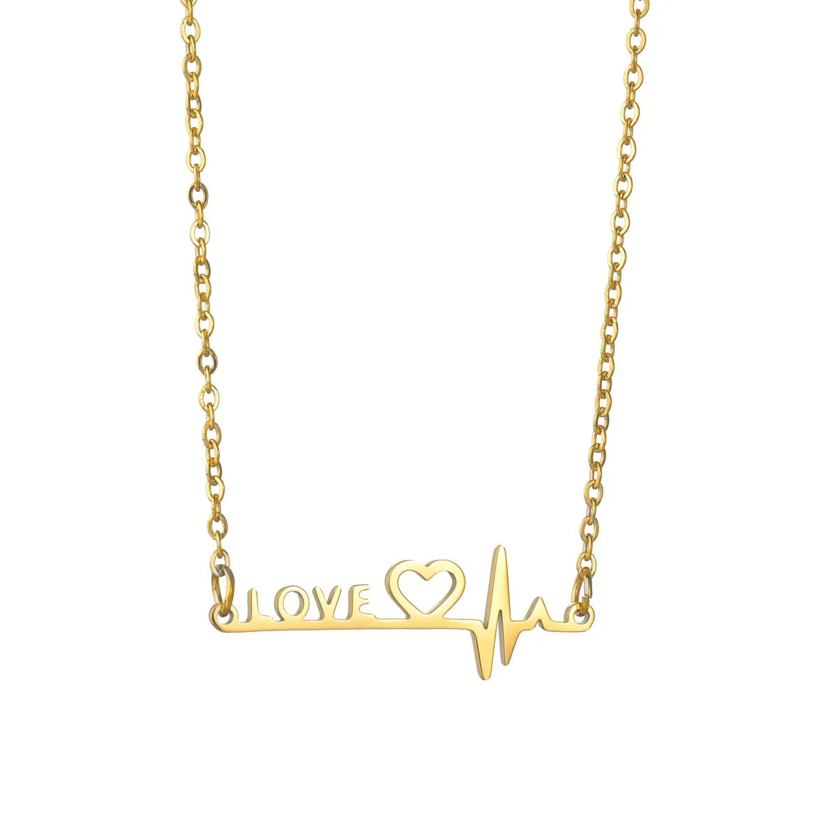 Heartbeat Necklace Women Love Heart Necklaces & Pendants Medical Nurse Doctor Lover Gifts Stainless Steel Jewelry