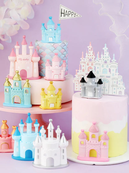 Princess Prince Castle Happy Birthday Decoration Home Dinner Baking Cupcake Cake Topper Cake Flags Event Pary Supplies Love Gift