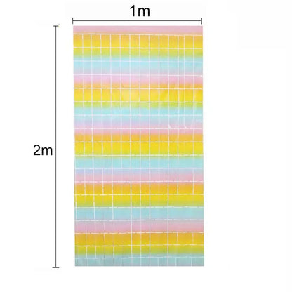2M Backdrop Fornite Rain For Photo Zone Birthday Decoration Wedding Decor Christmas Tinsel Glitter Foil Backdrop Party Curtain