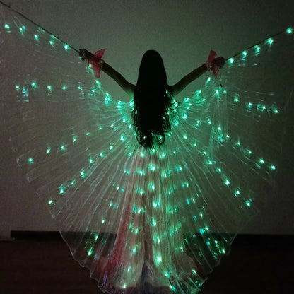 Ruoru Child Dancer LED Performance Fluorescent Butterfly Wings kids led Belly Dance isis wings Bellydance Carnival Led Costumes