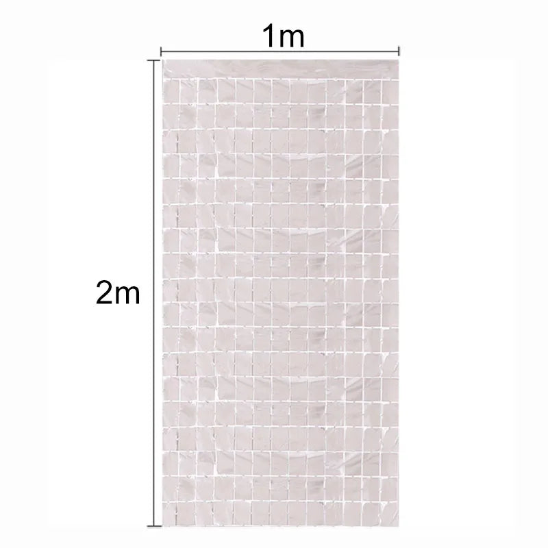 2M Backdrop Fornite Rain For Photo Zone Birthday Decoration Wedding Decor Christmas Tinsel Glitter Foil Backdrop Party Curtain