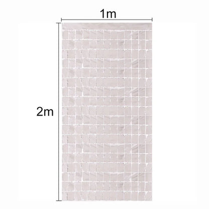 2M Backdrop Fornite Rain For Photo Zone Birthday Decoration Wedding Decor Christmas Tinsel Glitter Foil Backdrop Party Curtain