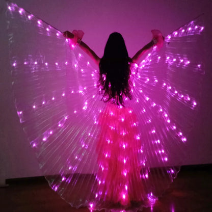 Ruoru Child Dancer LED Performance Fluorescent Butterfly Wings kids led Belly Dance isis wings Bellydance Carnival Led Costumes