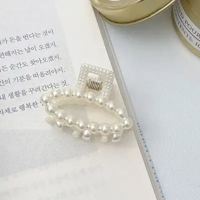 2021 New Fashion Exquisite Medium Small Pearl Geometric Hairpin Hair Crab Hair Claws Women Girl Hair Accessories Headwear