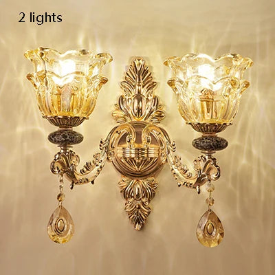 French Luxury Crystals Chandelier Living Room Bedroom Lamps Atmosphere Minimalist Ceramic Bedroom Crystal Lamp Villa Light Stair