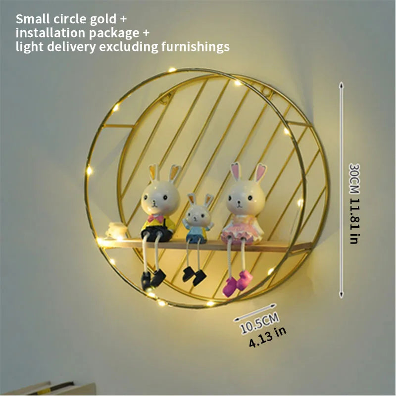 Nordic Creative Non Perforated Decorative Pendant Wall Decoration Living Room Milk Tea Shop Hydroponic Wall Hanging Wall Shelf