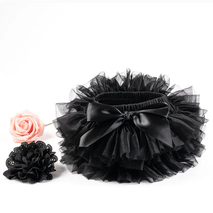 Baby Girls Tulle Tutu Bloomers Infant Newborn Diapers Cover 2pcs Short Skirts+Headband Set Girls Skirts Rainbow Baby Skirt