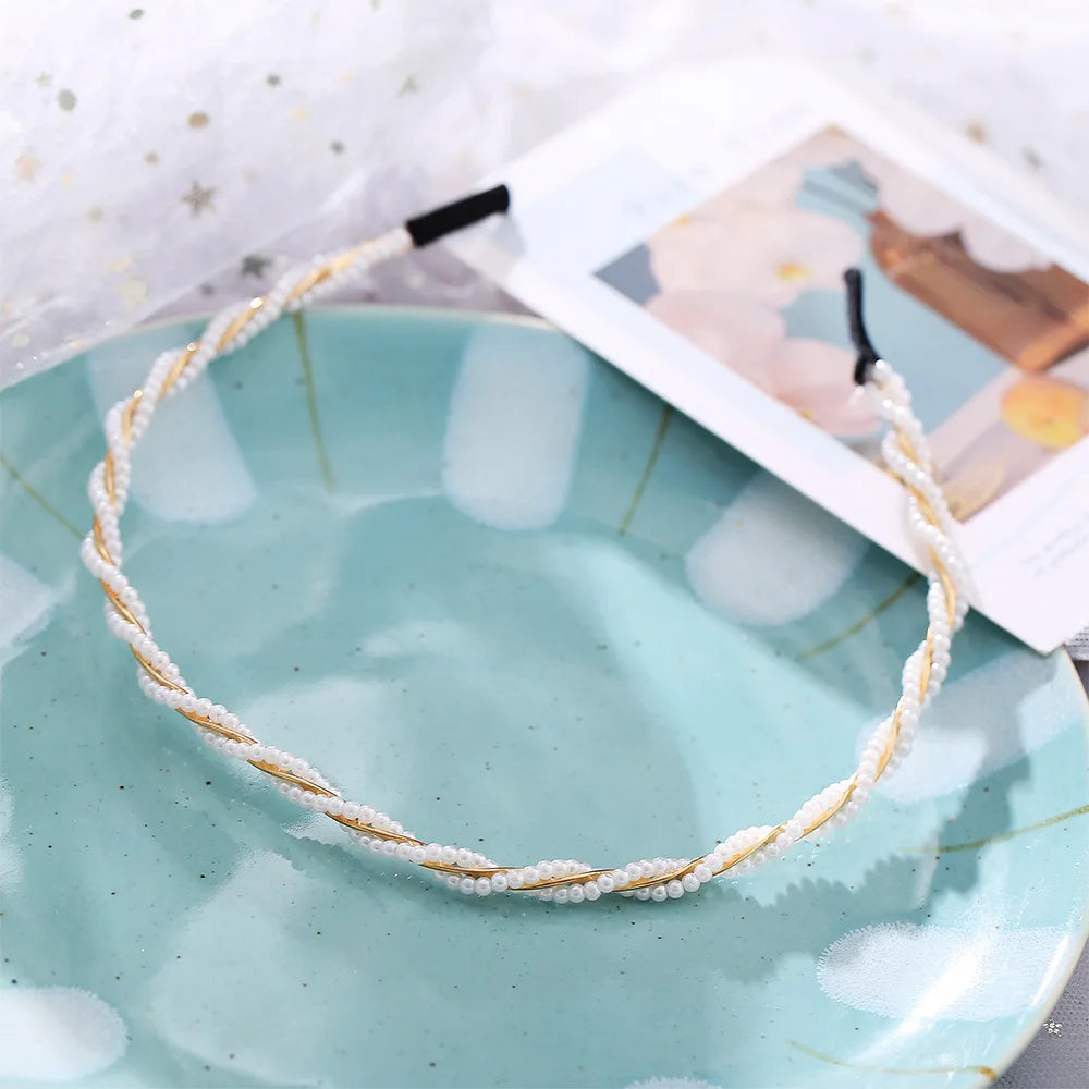 Yobest Fashion 2024 New Elegant Full Pearls Hairbands for Women Sweet Headband Hair Bundle Lady Hair Hoops Accessories