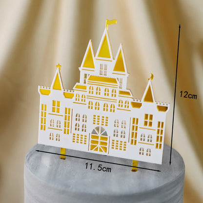Princess Prince Castle Happy Birthday Decoration Home Dinner Baking Cupcake Cake Topper Cake Flags Event Pary Supplies Love Gift