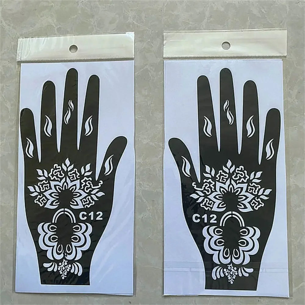 2025 New Professional Henna Stencil Temporary Hand Tattoo Body Art Sticker Template Wedding Tool Flower Tattoo Stencil