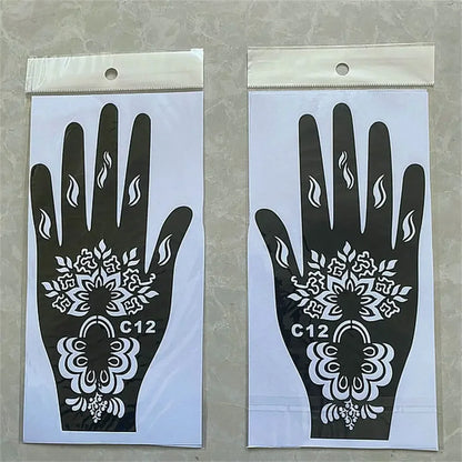 2025 New Professional Henna Stencil Temporary Hand Tattoo Body Art Sticker Template Wedding Tool Flower Tattoo Stencil