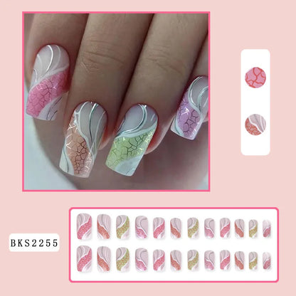 Wholesale Price Press On Nails Ballerina Medium Coffin False Nails French Tip Nails Manicure Stick On Nails Acrylic Fake Nails
