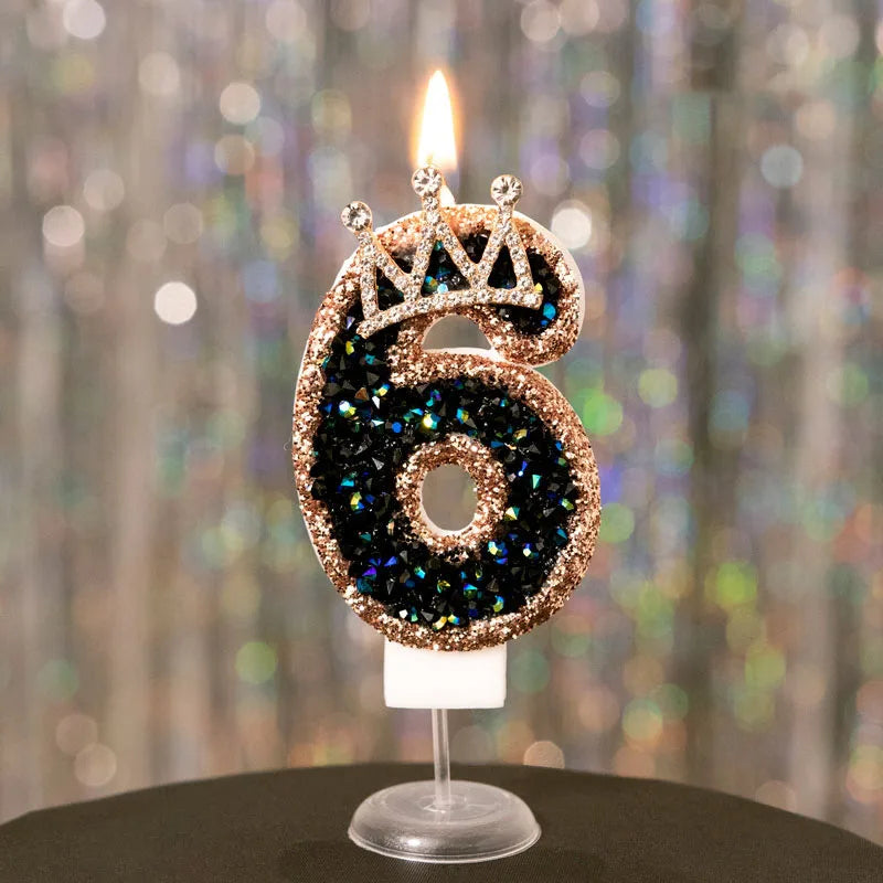 Birthday Digital Candles Number Candle Top of Cake Crown Cake Topper Baby Shower Decor Birthday Party Supply свечи для торта