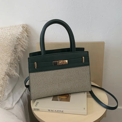 Fashionable Versatile Women's Handbag 2025 New Style Commuter Single Shoulder Crossbody Bag Trendy PU Material Medium Size Zi...